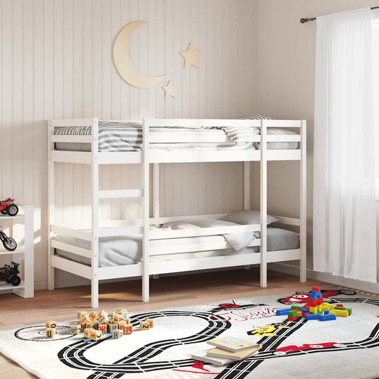 vidaXL Bunk Bed | White | Solid Pine | Small Single | Strong | Bunk Bed