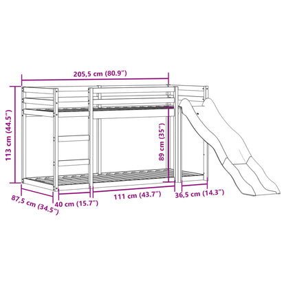 vidaXL Bunk Bed with Slide&Ladder without Mattress 80x200 cm