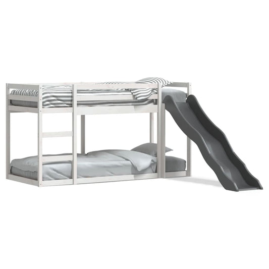 vidaXL Bunk Bed with Slide&Ladder without Mattress White 90x190 cm Single