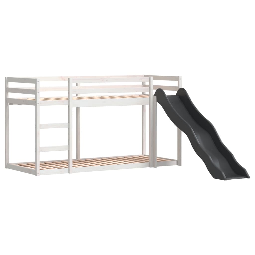 vidaXL Bunk Bed with Slide&Ladder without Mattress White 90x190 cm Single