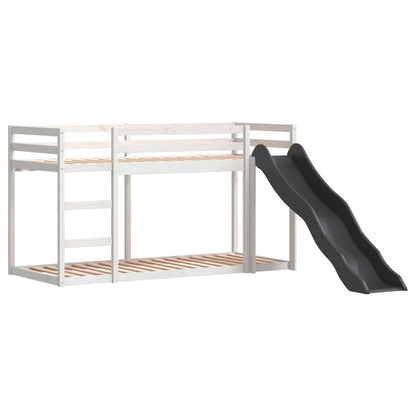 vidaXL Bunk Bed with Slide&Ladder without Mattress White 90x190 cm Single
