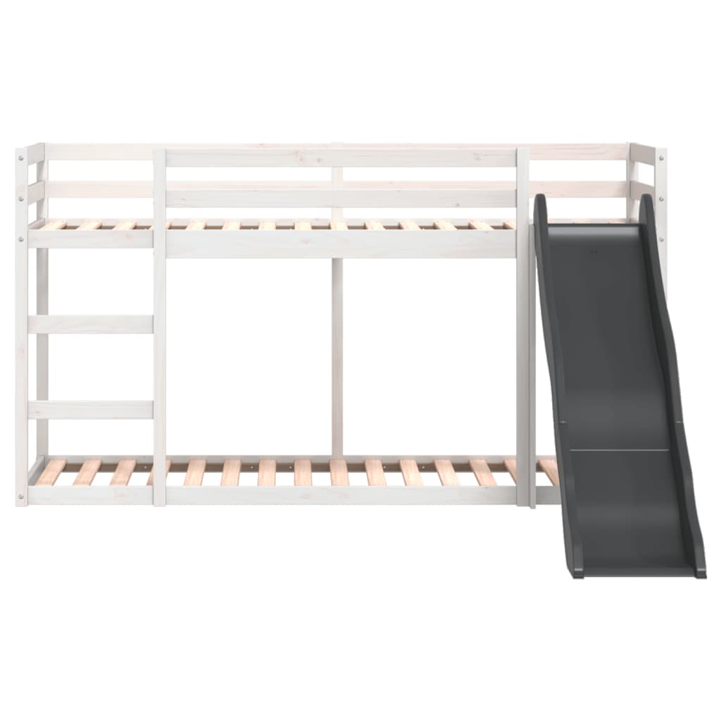 vidaXL Bunk Bed with Slide&Ladder without Mattress White 90x190 cm Single