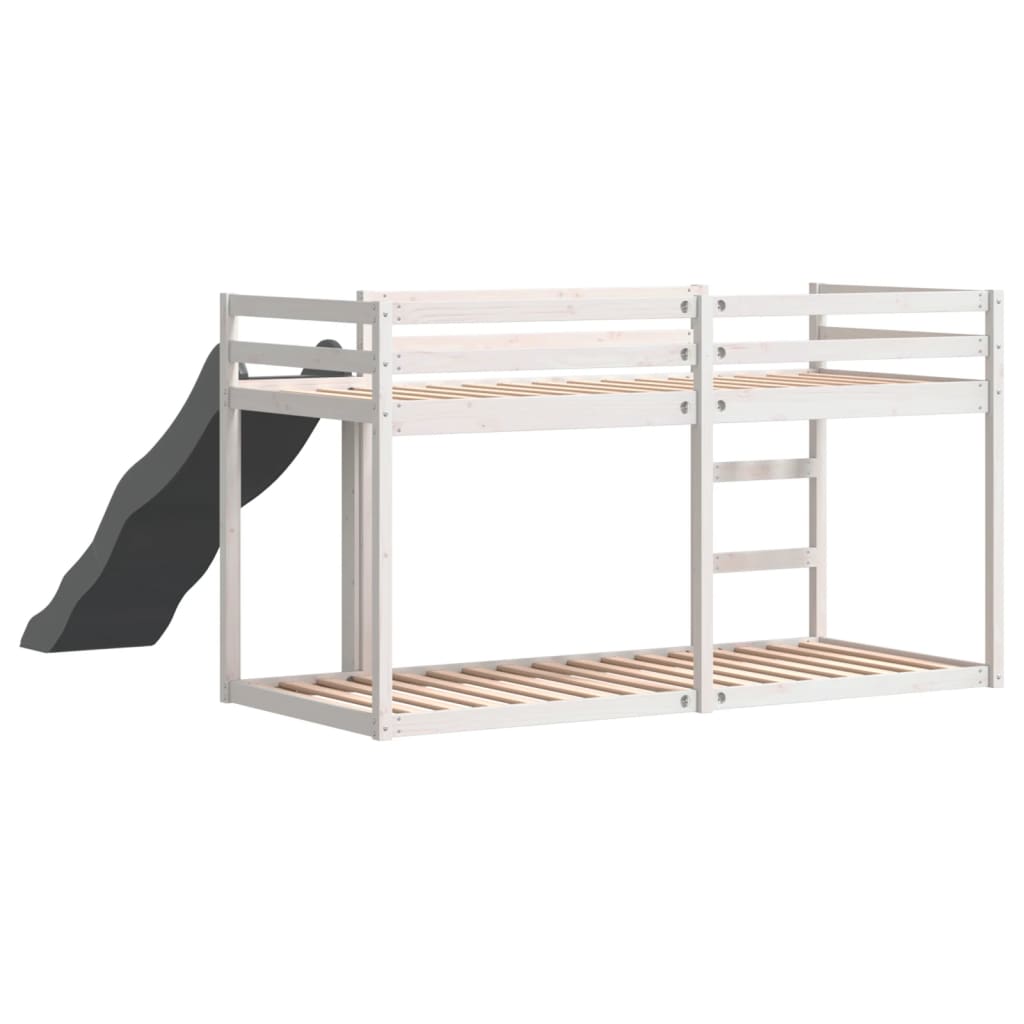 vidaXL Bunk Bed with Slide&Ladder without Mattress White 90x190 cm Single