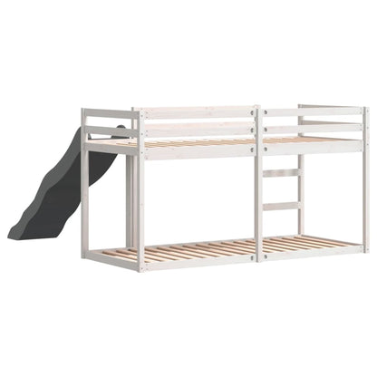 vidaXL Bunk Bed with Slide&Ladder without Mattress White 90x190 cm Single