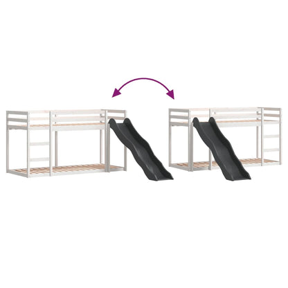 vidaXL Bunk Bed with Slide&Ladder without Mattress White 90x190 cm Single