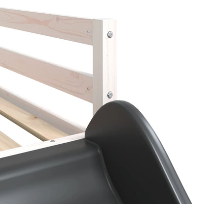 vidaXL Bunk Bed with Slide&Ladder without Mattress White 90x190 cm Single