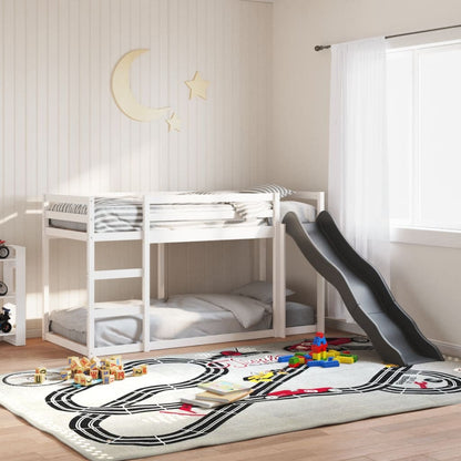 vidaXL Bunk Bed with Slide&Ladder without Mattress White 90x190 cm Single