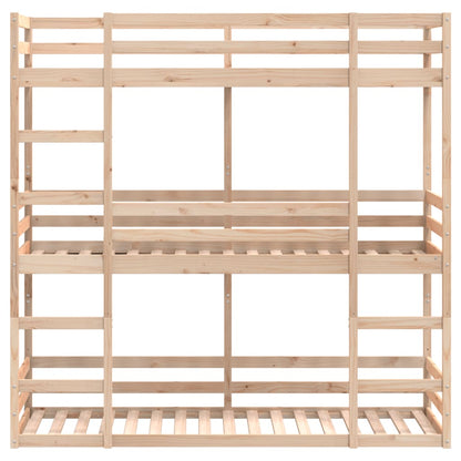 vidaXL Triple Bunk Bed without Mattress 80x200 cm Solid Wood Pine
