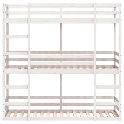 vidaXL Triple Bunk Bed without Mattress White 90x200 cm Solid Wood Pine
