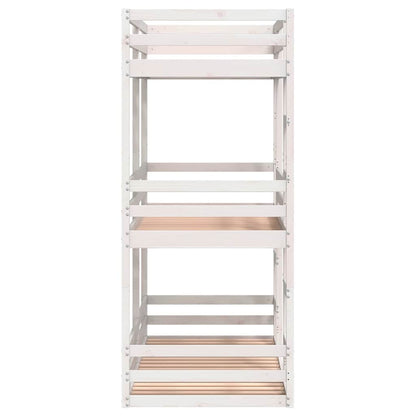 vidaXL Triple Bunk Bed without Mattress White 90x190 cm Single Solid Wood Pine