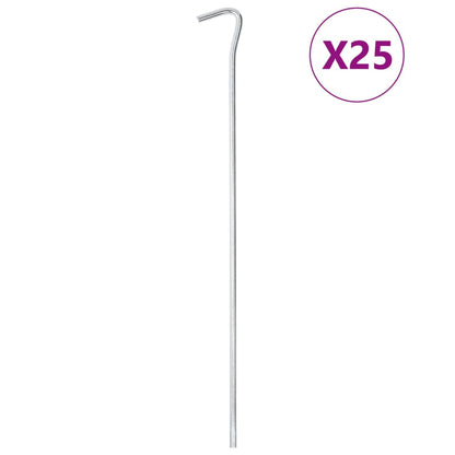 vidaXL Tent Pegs 25 pcs 30 cm Ø7 mm Galvanised Steel