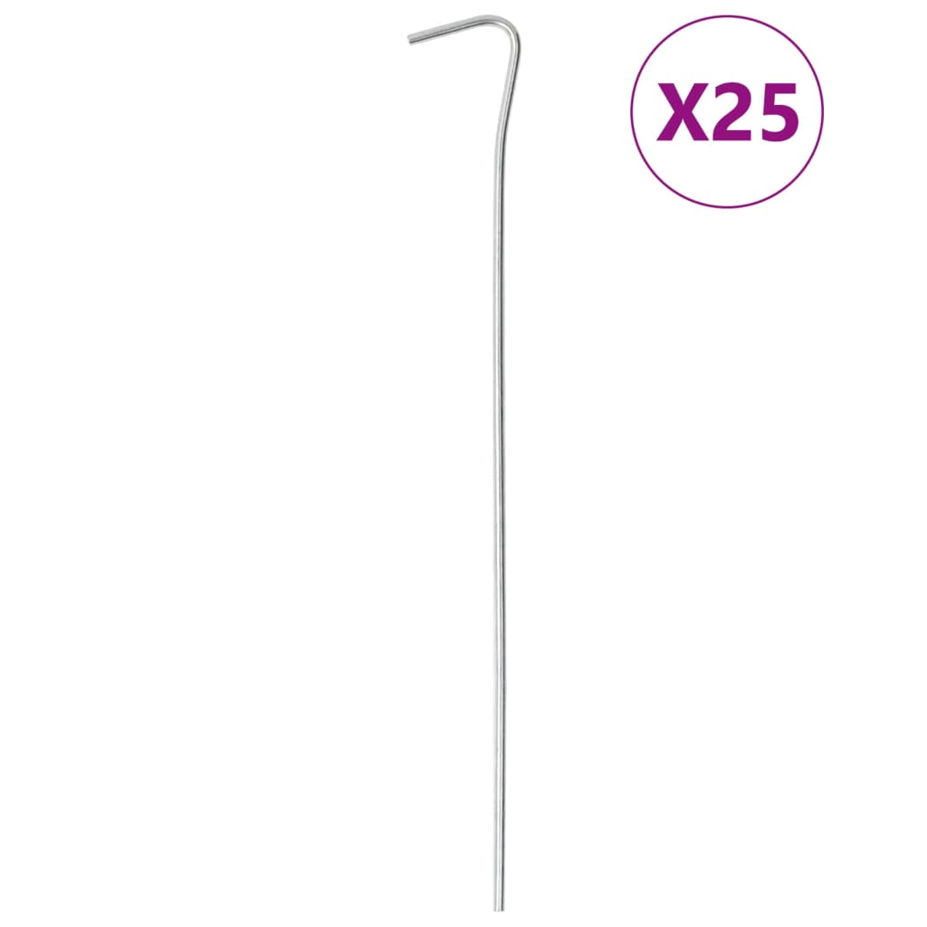 vidaXL Tent Pegs 25 pcs 23 cm Ø3 mm Galvanised Steel