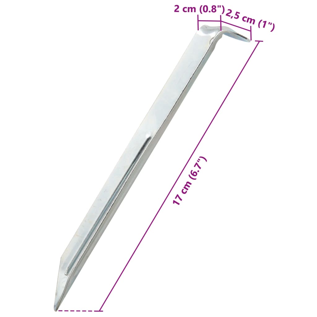 vidaXL Tent Pegs 24 pcs 17 cm Ø20 mm Galvanised Steel