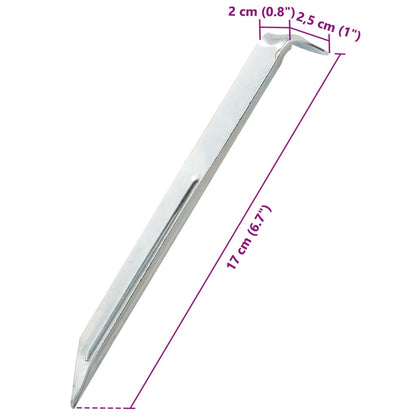 vidaXL Tent Pegs 24 pcs 17 cm Ø20 mm Galvanised Steel