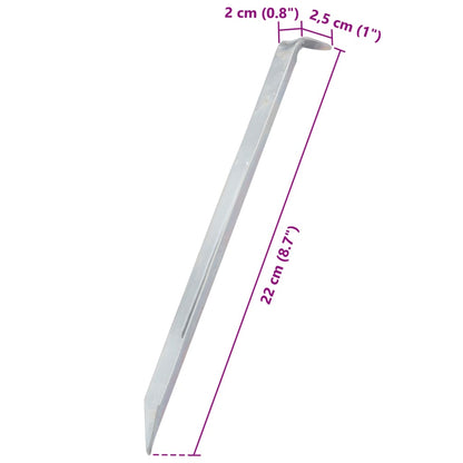 vidaXL Tent Pegs 24 pcs 22 cm Ø20 mm Galvanised Steel