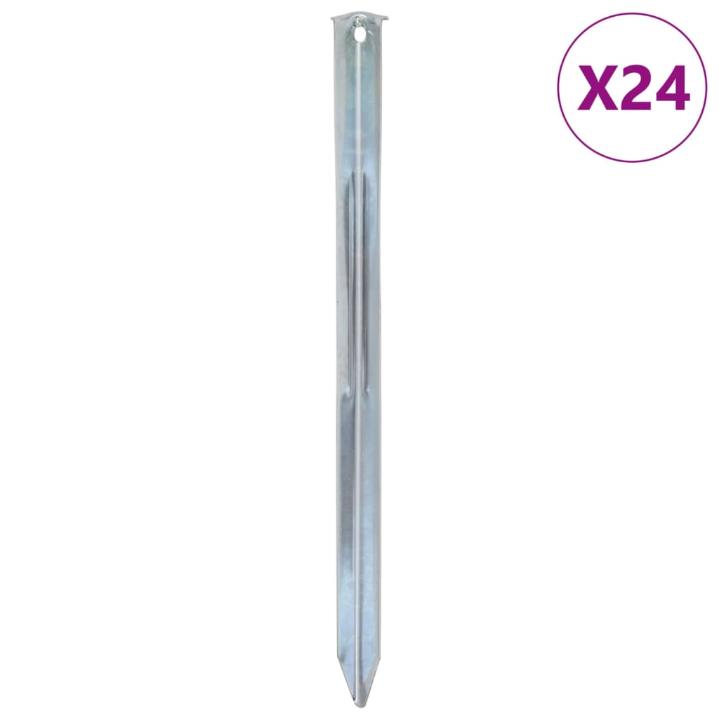 vidaXL Tent Pegs 24 pcs 30 cm Ø20 mm Galvanised Steel