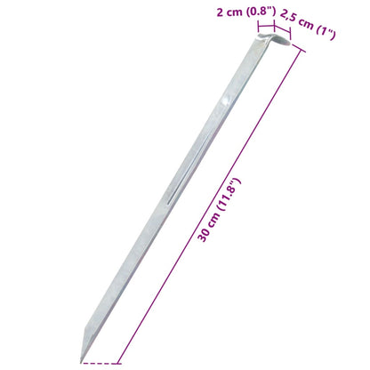 vidaXL Tent Pegs 24 pcs 30 cm Ø20 mm Galvanised Steel