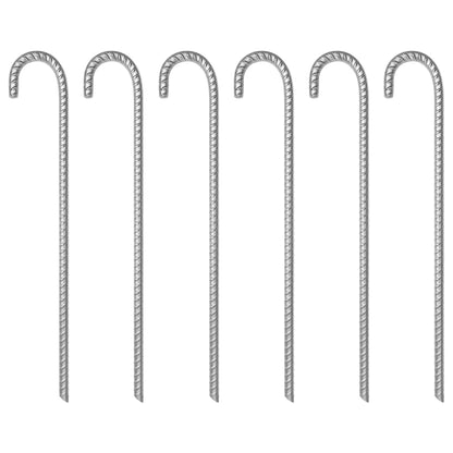 vidaXL Tent Pegs 6 pcs 41.5 cm Ø12 mm Galvanised Steel