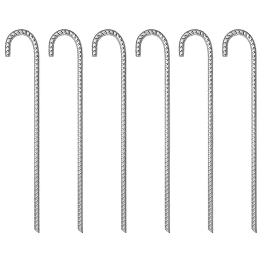 vidaXL Tent Pegs 6 pcs 41.5 cm Ø12 mm Galvanised Steel