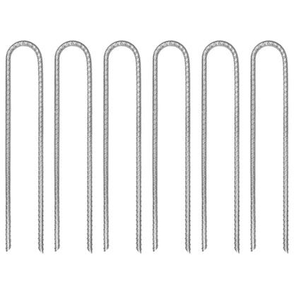 vidaXL Tent Pegs 6 pcs U-shaped 30 cm Ø7 mm Galvanised Steel