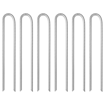 vidaXL Tent Pegs 6 pcs U-shaped 37 cm Ø10 mm Galvanised Steel