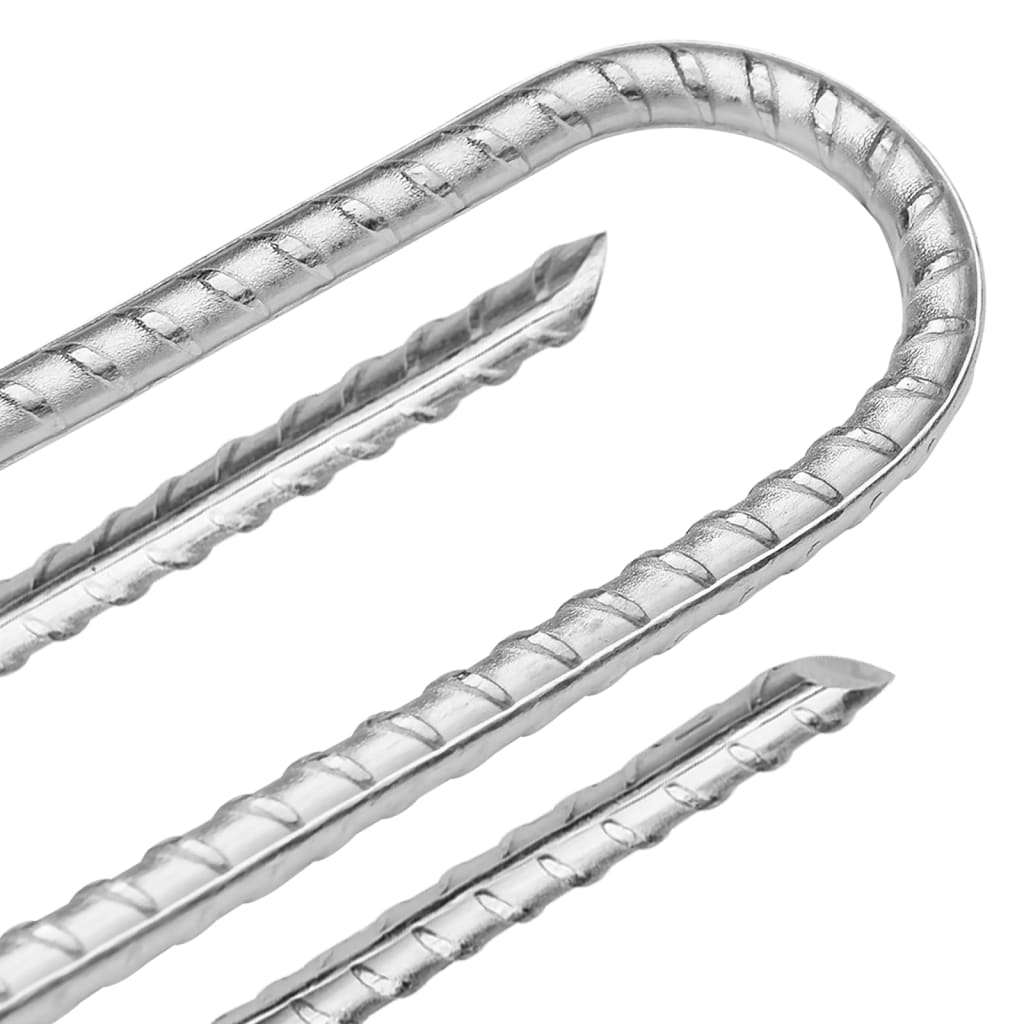 vidaXL Tent Pegs 12 pcs U-shaped 37 cm Ø10 mm Galvanised Steel
