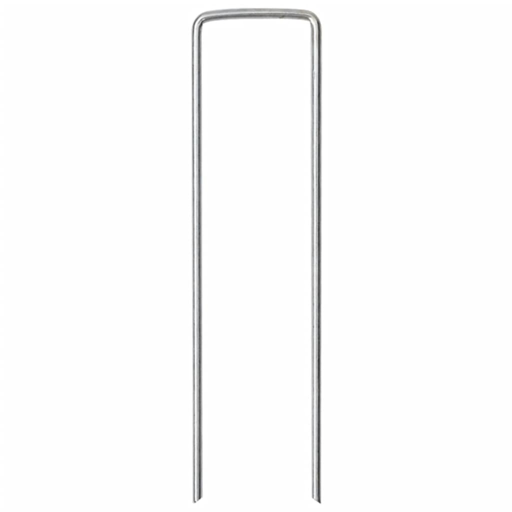vidaXL Ground Pegs U Shape 50 pcs 15x3,5 cm Galvanised steel