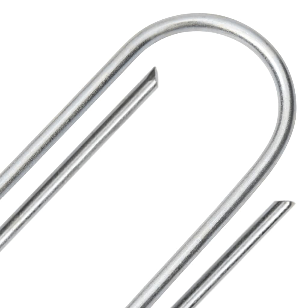 vidaXL Ground Pegs U Shape 25 pcs 15x3.5 cm Galvanised steel