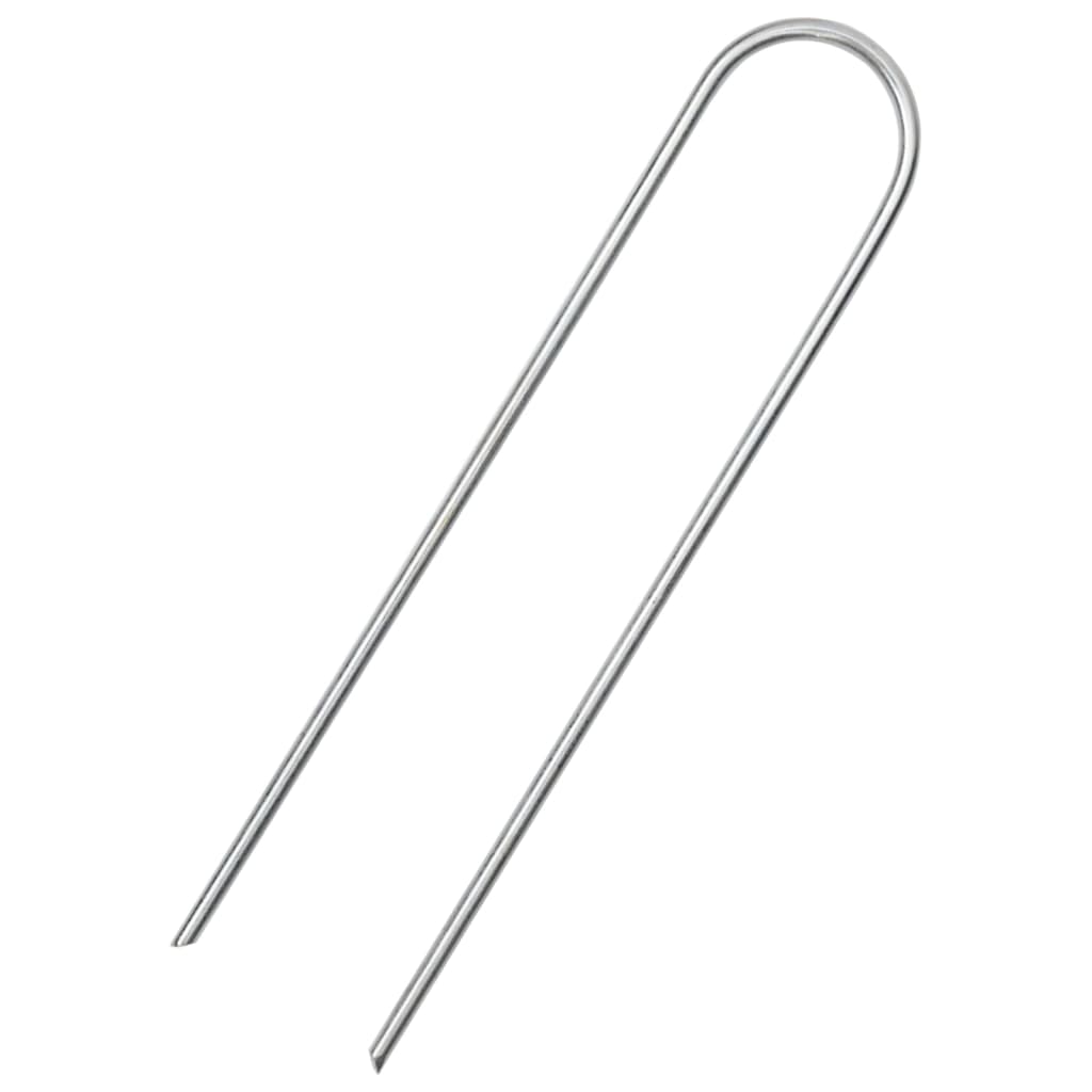 vidaXL Ground Pegs U Shape 50 pcs 15x3,5 cm Galvanised steel