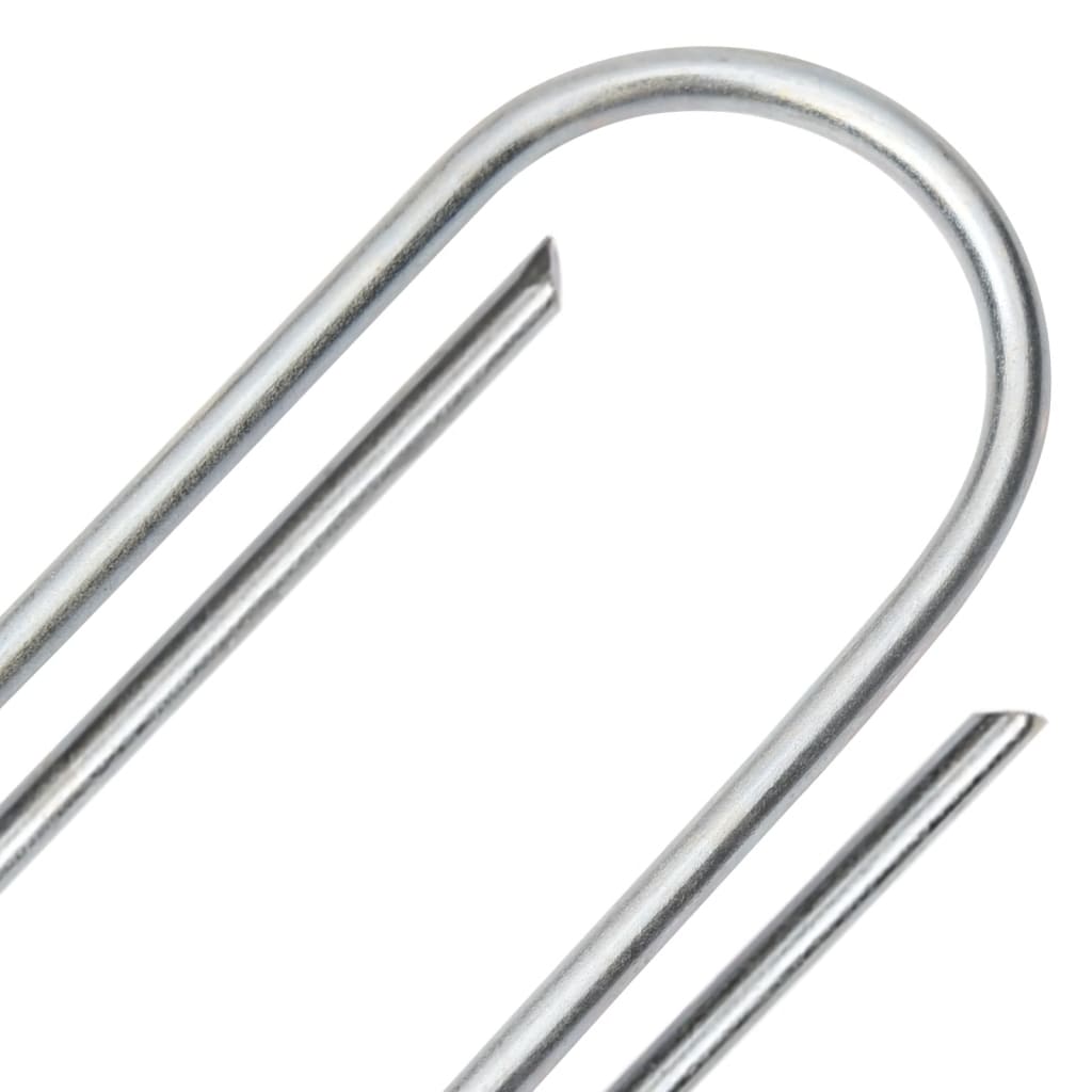 vidaXL Ground Pegs U Shape 50 pcs 15x3,5 cm Galvanised steel