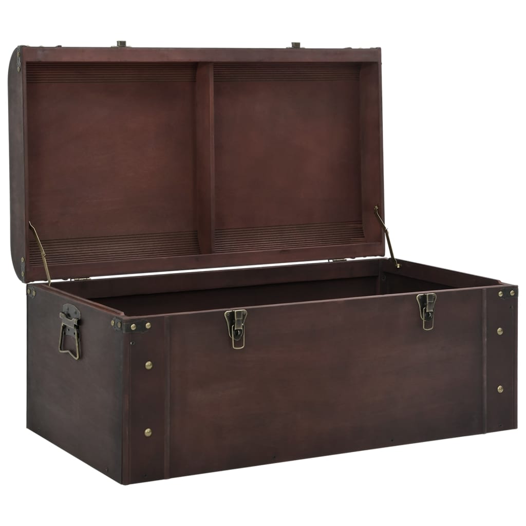 vidaXL Treasure Chest with Latches Dark Brown 79,5x39,5x39,5 cm Plywood