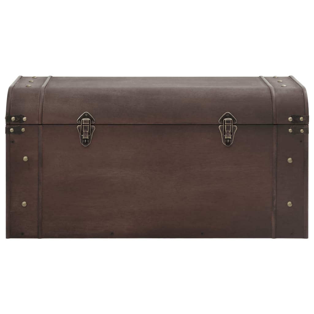 vidaXL Treasure Chest with Latches Dark Brown 79,5x39,5x39,5 cm Plywood