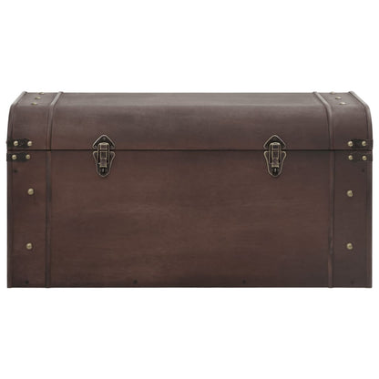 vidaXL Treasure Chest with Latches Dark Brown 79,5x39,5x39,5 cm Plywood