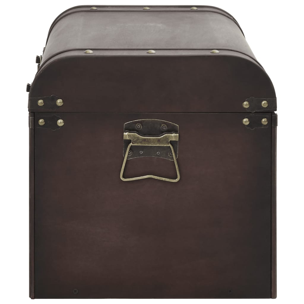vidaXL Treasure Chest with Latches Dark Brown 79,5x39,5x39,5 cm Plywood