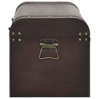 vidaXL Treasure Chest with Latches Dark Brown 79,5x39,5x39,5 cm Plywood