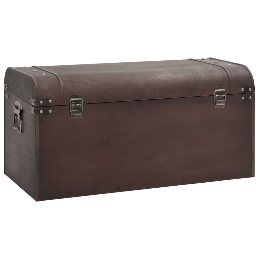 vidaXL Treasure Chest with Latches Dark Brown 79,5x39,5x39,5 cm Plywood
