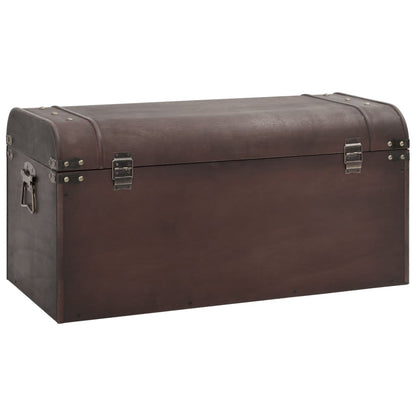vidaXL Treasure Chest with Latches Dark Brown 79,5x39,5x39,5 cm Plywood