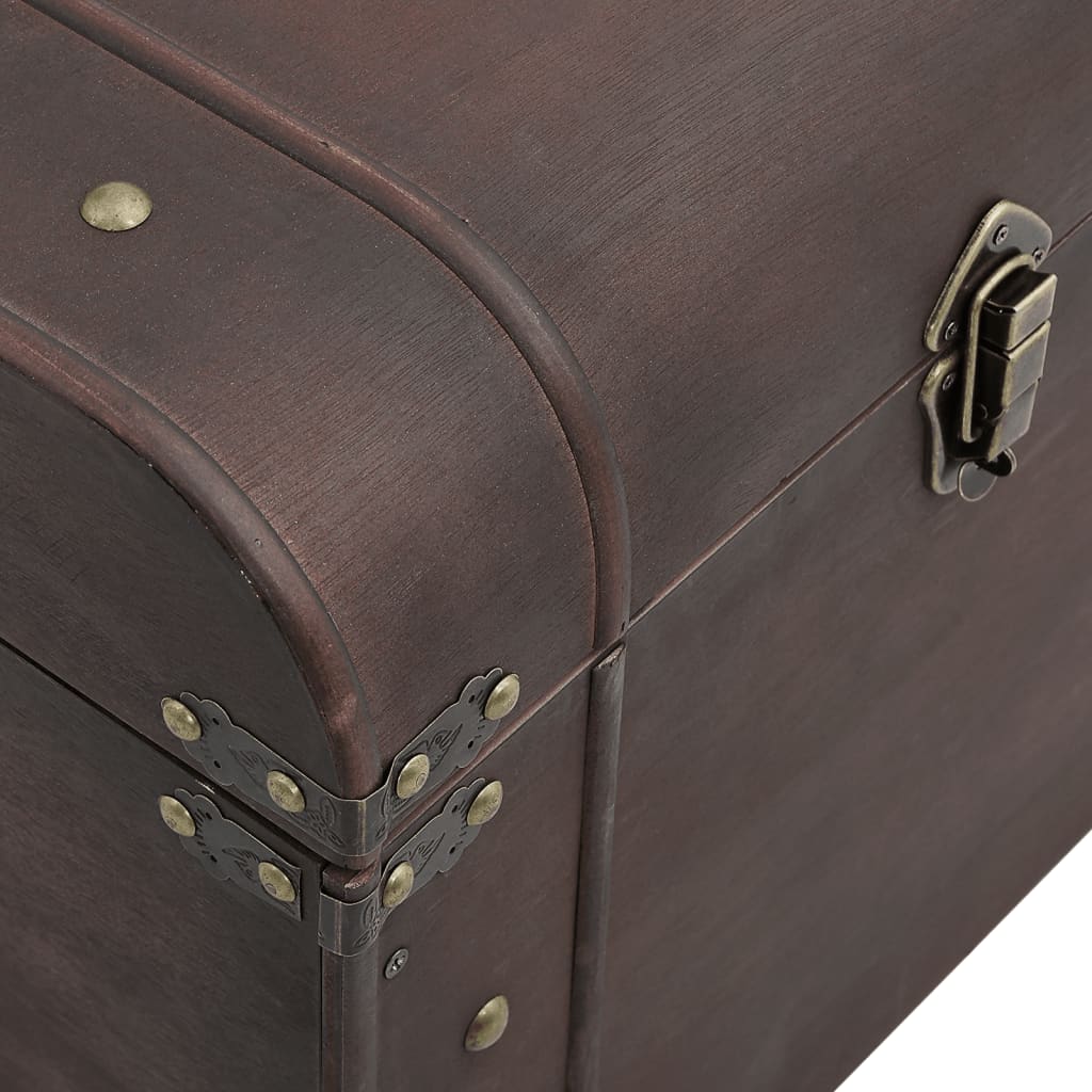 vidaXL Treasure Chest with Latches Dark Brown 79,5x39,5x39,5 cm Plywood