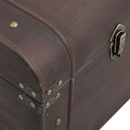 vidaXL Treasure Chest with Latches Dark Brown 79,5x39,5x39,5 cm Plywood