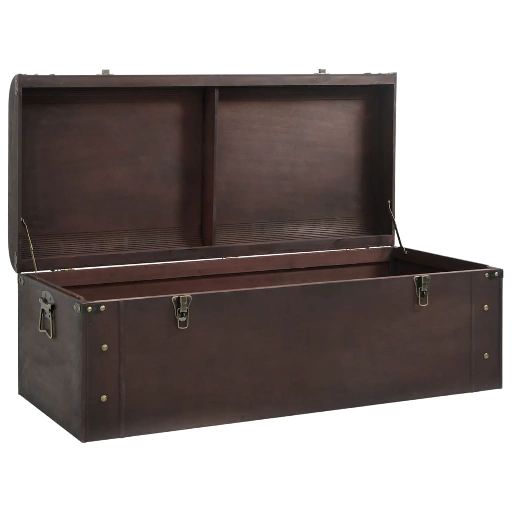 vidaXL Treasure Chest with Latches Dark Brown 110x50x39,5 cm Plywood