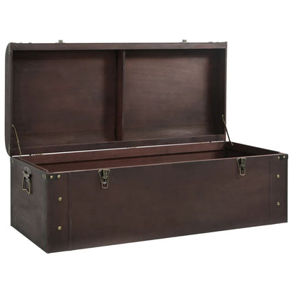 vidaXL Treasure Chest with Latches Dark Brown 110x50x39,5 cm Plywood