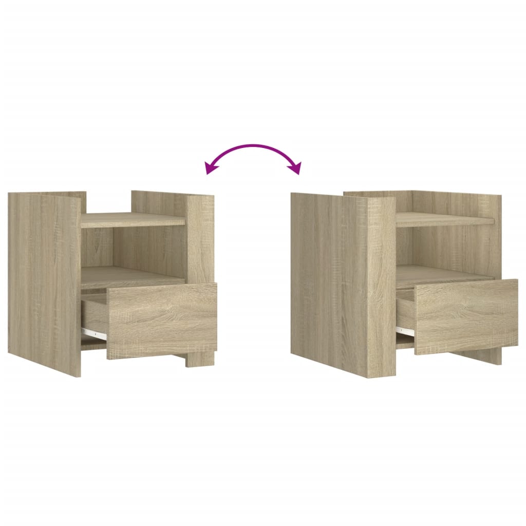 vidaXL Bedside Cabinet Sonoma Oak 45x50x50 cm Engineered Wood