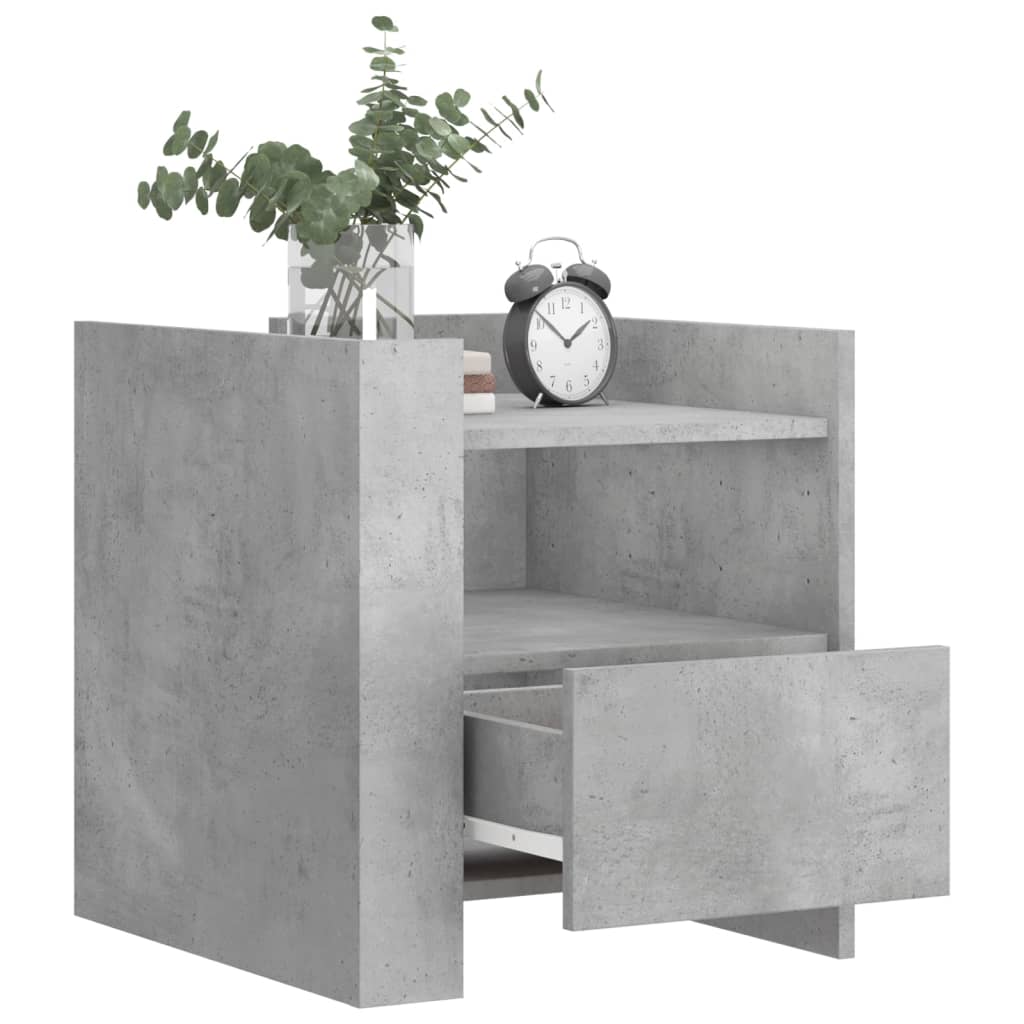 vidaXL Bedside Cabinet Concrete Grey 45x50x50 cm Engineered Wood