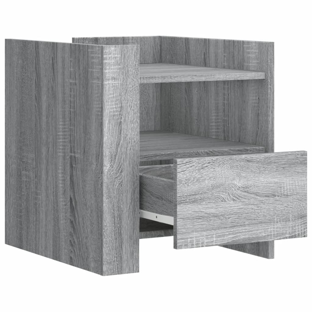 vidaXL Bedside Cabinet Grey Sonoma 45x50x50 cm Engineered Wood