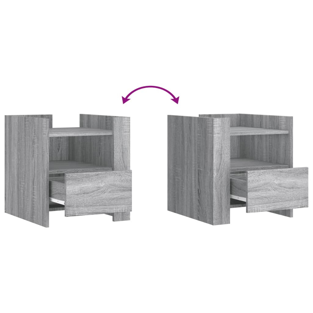 vidaXL Bedside Cabinet Grey Sonoma 45x50x50 cm Engineered Wood