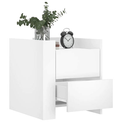 vidaXL Bedside Cabinet White 45x50x50 cm Engineered Wood