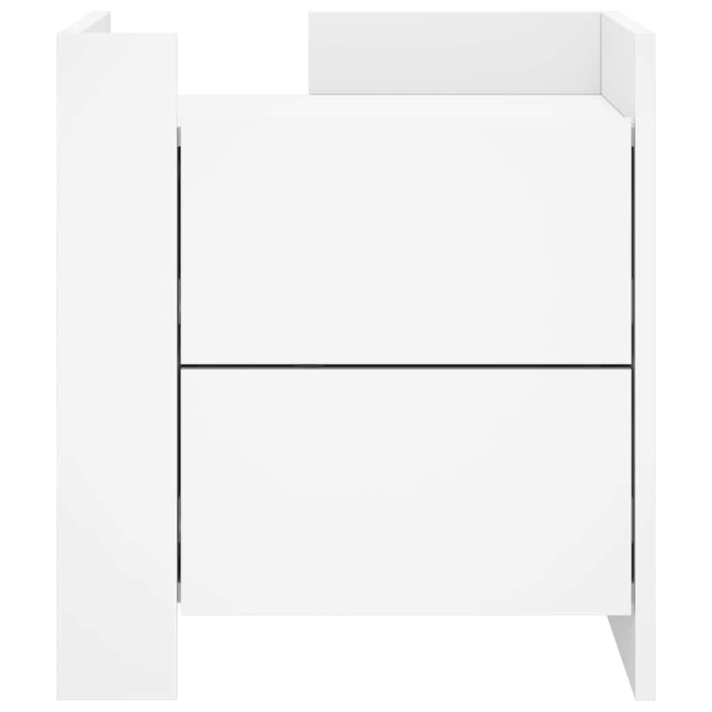 vidaXL Bedside Cabinet White 45x50x50 cm Engineered Wood