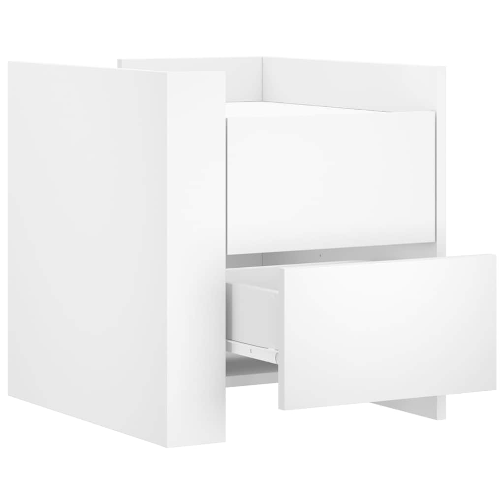 vidaXL Bedside Cabinet White 45x50x50 cm Engineered Wood