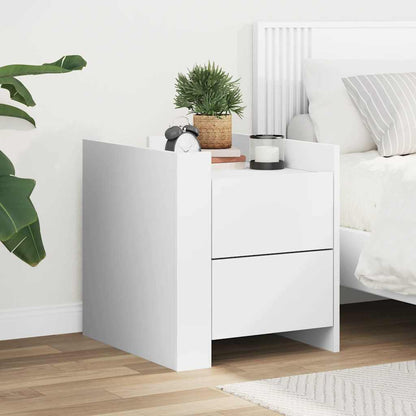 vidaXL Bedside Cabinet White 45x50x50 cm Engineered Wood