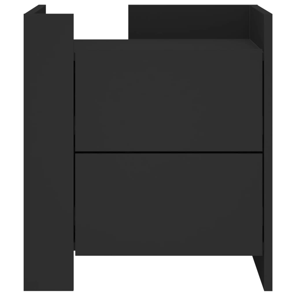 vidaXL Bedside Cabinet Black 45x50x50 cm Engineered Wood